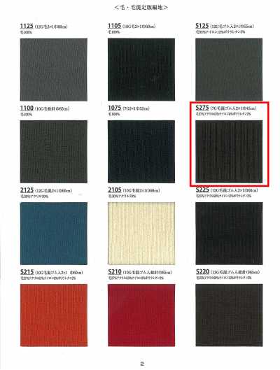 S275 Tricot côtelé 7G filé en mélange laine 2x1