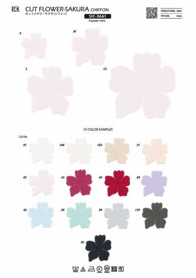 SIC-3661 Fleur coupée Sakura (chiffon)