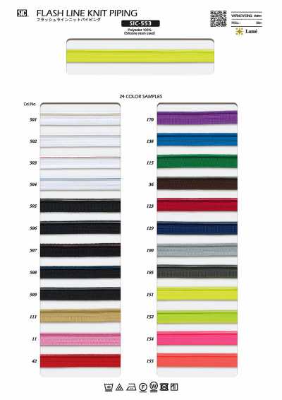 SIC-553 Passepoil en tricot Flash Line env. 10 mm
