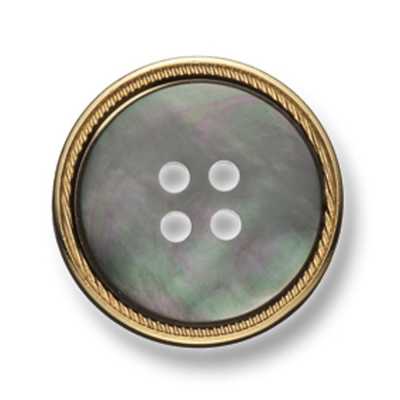 129 Bouton en métal pour costumes et vestes, nacre et laiton doré
