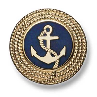 221 Bouton métallique fabriqué au Japon pour costumes et vestes, or/bleu marine