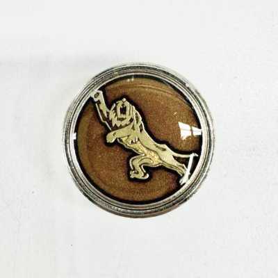304 Bouton en métal fabriqué au Japon pour costumes et vestes, motif tigre, marron, argent
