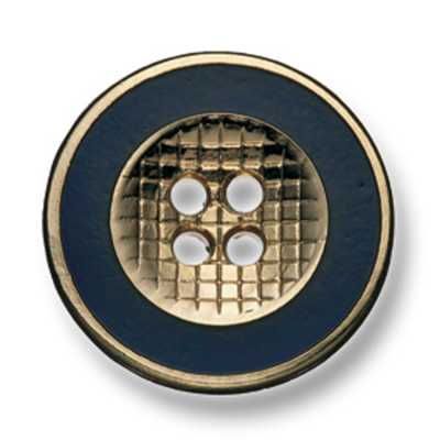 331 Bouton en métal fabriqué au Japon pour costumes et vestes, doré/bleu marine