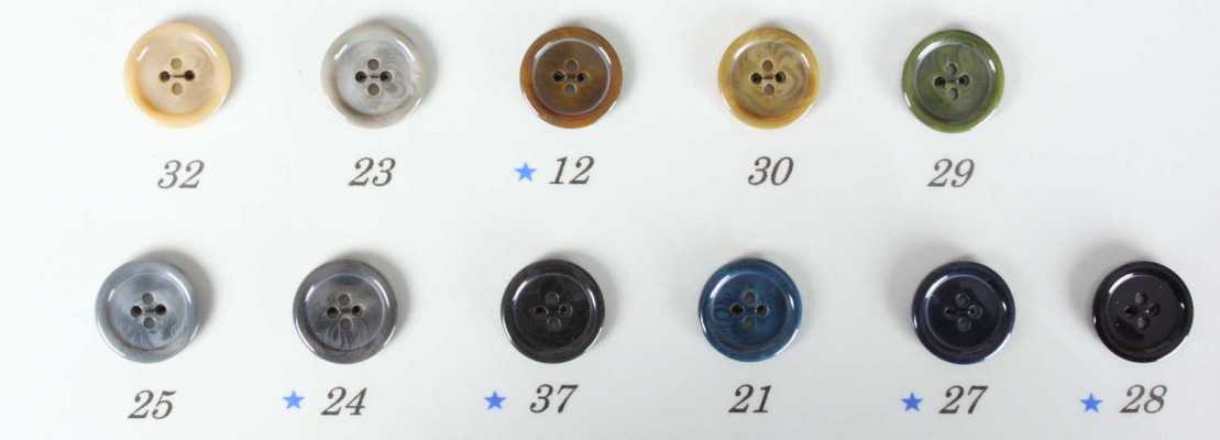 831 Boutons en polyester fabriqués en Italie pour costumes et vestes