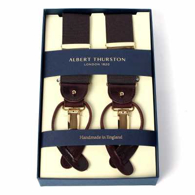 AT-BROWN Albert Thurston Bretelles marron élastiques (caoutchouc)