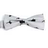 BF-CAT-GR Cravate Papillon En Soie Motif Chat Gris