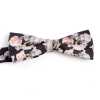 BF-ROSE-BK Noeud papillon imprimé en soie rose et noir