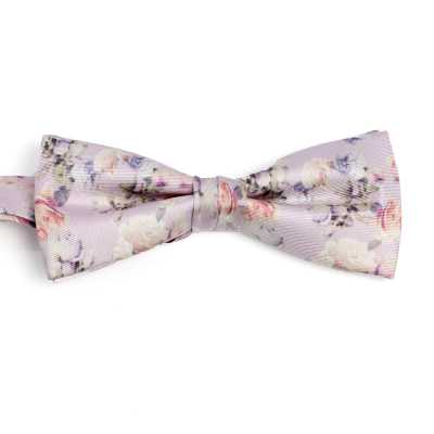 BF-ROSE-PI Nœud papillon imprimé en soie rose