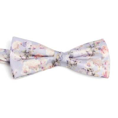 BF-ROSE-PU Nœud papillon imprimé en soie, rose pourpre