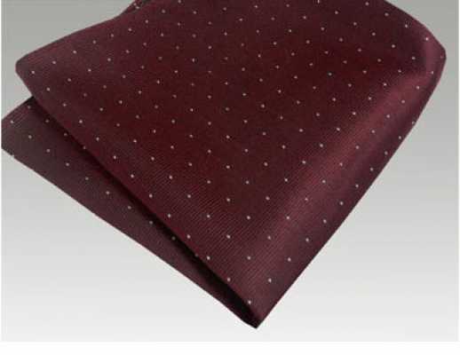 CF-922 Pochette en soie fabriquée au Japon, à fines rayures, bordeaux