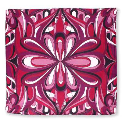 CF-GEO-PU Pochette en soie imprimée géométrique violette