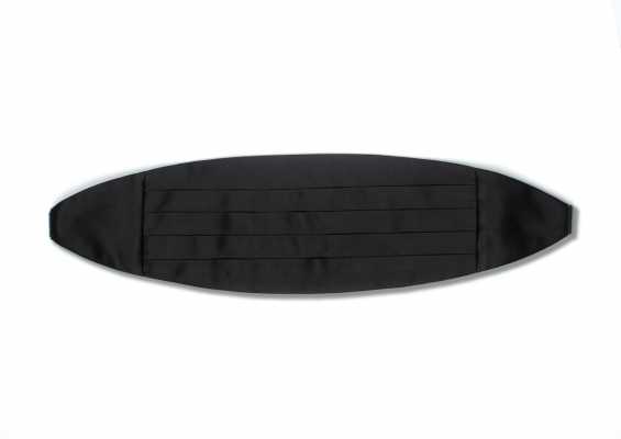 CM-106 Ceinture de smoking en matière premium, avec parement en tissu de soie, noir