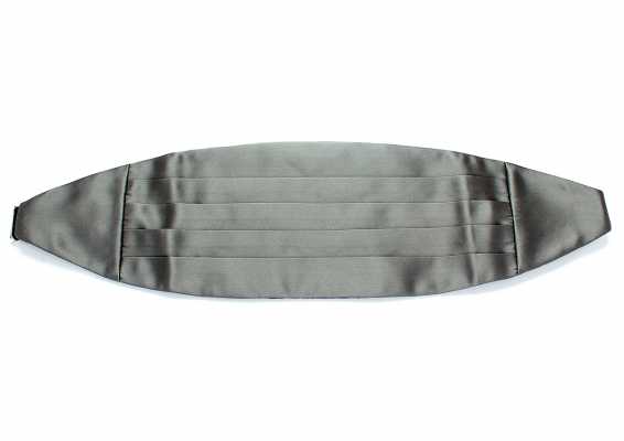CM-508 Ceinture de smoking en matière premium avec parements en soie, gris