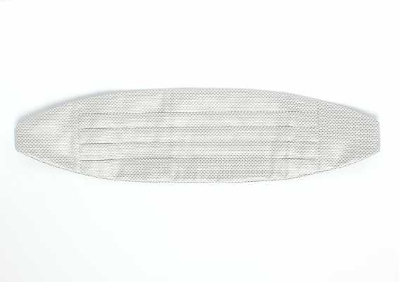 CM-985 Ceinture de smoking jacquard en soie fabriquée au Japon, motif piqué, gris clair