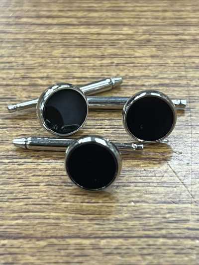 E-1 Bouton-pression à ressort Onyx Argent