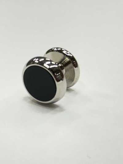 E-1 Bouton-pression rond Onyx Silver (à la pièce)