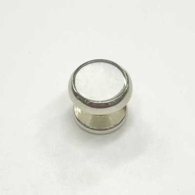 E-3 Bouton-pression en nacre argenté rond (vendu à la pièce)