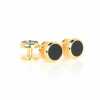 F-1-S Bouton Stud Onyx Or Rond