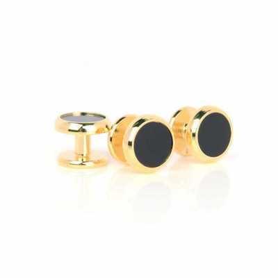 F-1-S Bouton clou Onyx Or Rond