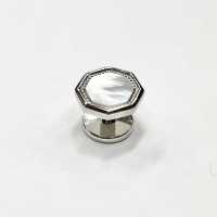 G-3-S Bouton Puce, Coquille De Nacre, Argent, Octogonal[Accessoires Formels] Yamamoto(EXCY) Sous-photo