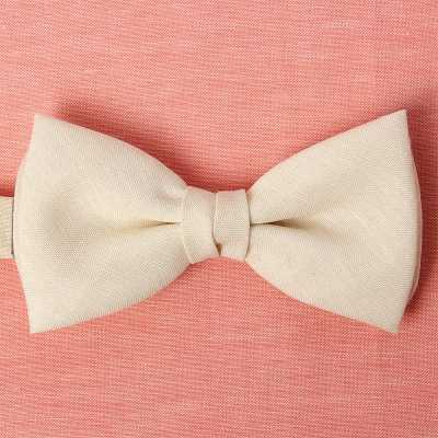 HBF-04 HARISSONS Nœud papillon en lin beige