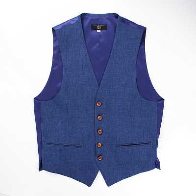 HLV-02 Gilet en lin bleu HARISSONS