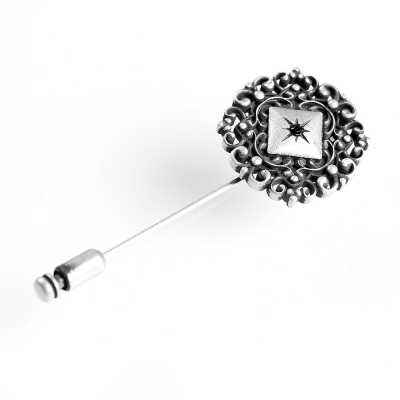 LP-01 Broche de revers style antique, argent vieilli