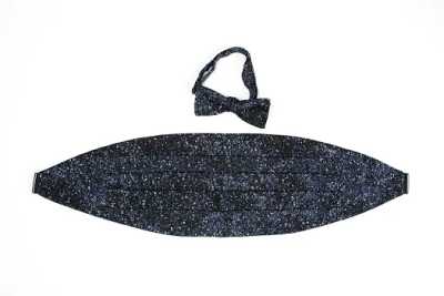 NBF-2 Noeud papillon en tissu Nishijin-ori, bleu marine étoilé