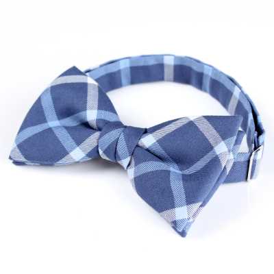 RBF-4118-06 Nœud papillon décontracté, à carreaux blocs, bleu marine