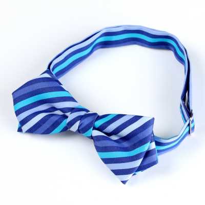 RBF-7011-80 Nœud papillon décontracté bleu à rayures multiples