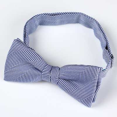 RBF-8007-06 Nœud papillon décontracté à motif chevrons bleu marine