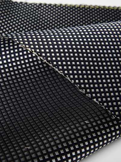 S-153N Tissu habillé à carreaux Yamanashi Fujiyoshida bleu marine