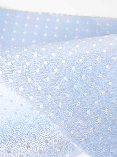 S-973 Tissu habillé à pois Yamanashi Fujiyoshida bleu clair