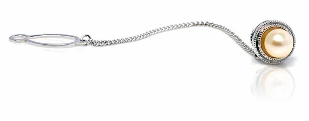 TA-1 Pince à cravate Perle véritable Argent sterling (Argent 925) Fabriqué au Japon