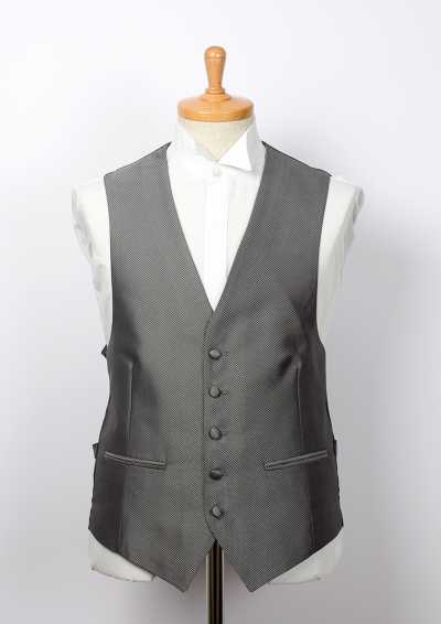 V-02 Gilet habillé en jacquard gris fabriqué au Japon