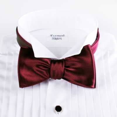 VANNERS VMT-02 Nœud papillon noué à la main en tissu VANNERS, satin lie-de-vin