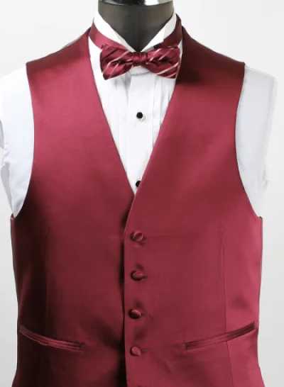 VANNERS-V-002 Gilet habillé uni bordeaux VANNERS
