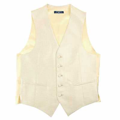 VANNERS-V-011 Gilet habillé VANNERS à pied-de-poule, doré champagne