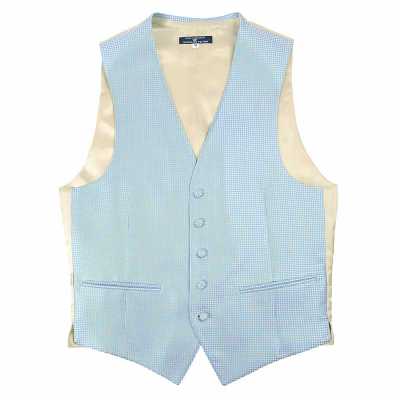 VANNERS-V-012 Gilet habillé VANNERS à motif pied-de-poule bleu ciel