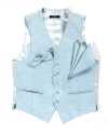 VANNERS-V-31 Gilet En Textile VANNERS, Motif à Pois, Jacquard Effet Denim, Bleu Indigo