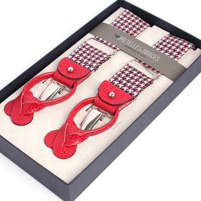 VAR-0123 Bretelles & bretelles Pied-de-poule Bordeaux