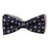 VBF-34 VANNERS Textile Noeud Papillon Usagé Petit Motif Bleu Marine