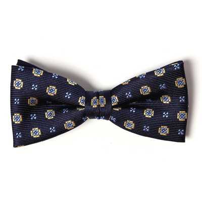VBF-34 Nœud papillon en tissu VANNERS, petit motif, bleu marine