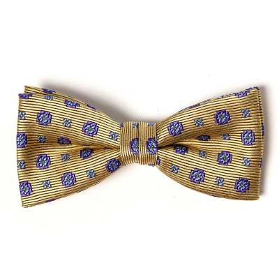 VBF-35 Nœud papillon en tissu VANNERS, petit motif jaune