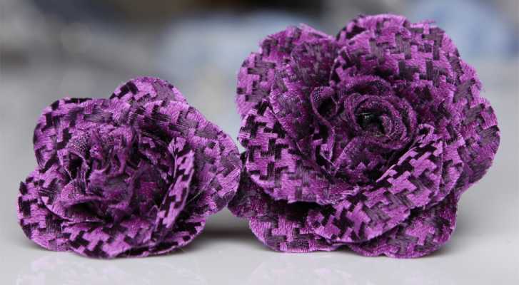 VBTA-14 VANNERS Boutonnière pied-de-poule violet