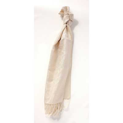 VST-4 Étole en tissu de soie VANNERS, motif cachemire, doré champagne