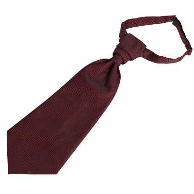 YT-23 Cravate ascot jacquard fabriquée au Japon (cravate européenne), motif chevrons, bordeaux