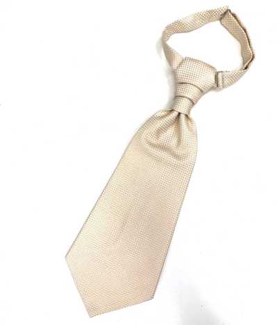 YT-26 Fabriqué au Japon Cravate ascot jacquard (cravate européenne) à carreaux Crème