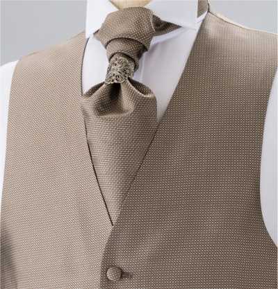 YT-303 Cravate ascot en soie fabriquée au Japon (cravate euro), motif Komon, marron