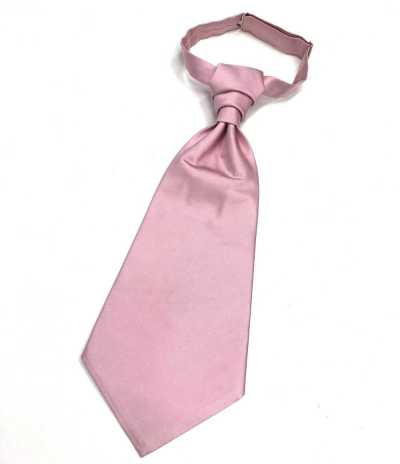 YT-987P Cravate ascot fabriquée au Japon (cravate euro) satin de soie rose